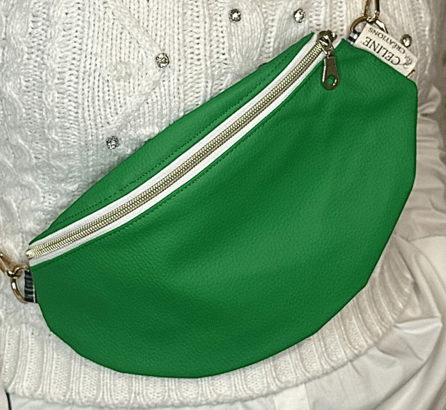 Sac banane simili cuir vert