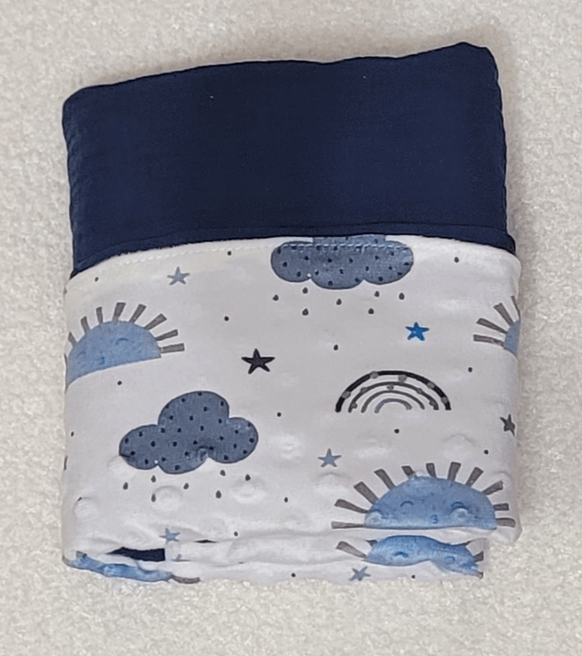 Couverture bébé ton bleu - gris