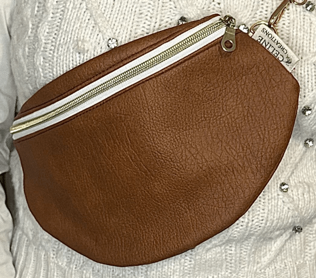 Sac banane simili cuir marron