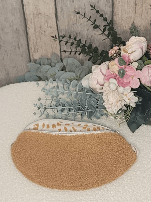 Sac banane bouclette camel