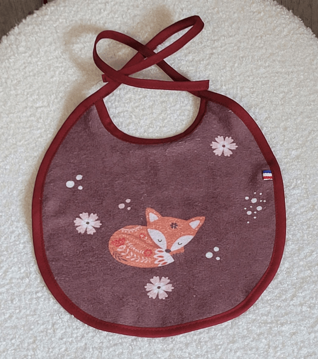 Bavoir liens Renard rose