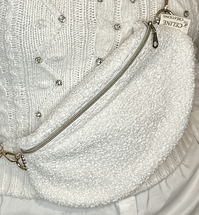 Sac banane bouclette écru