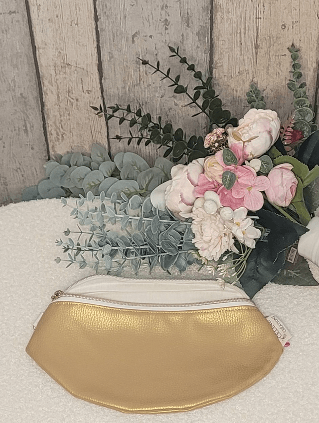 Sac banane simili cuir doré
