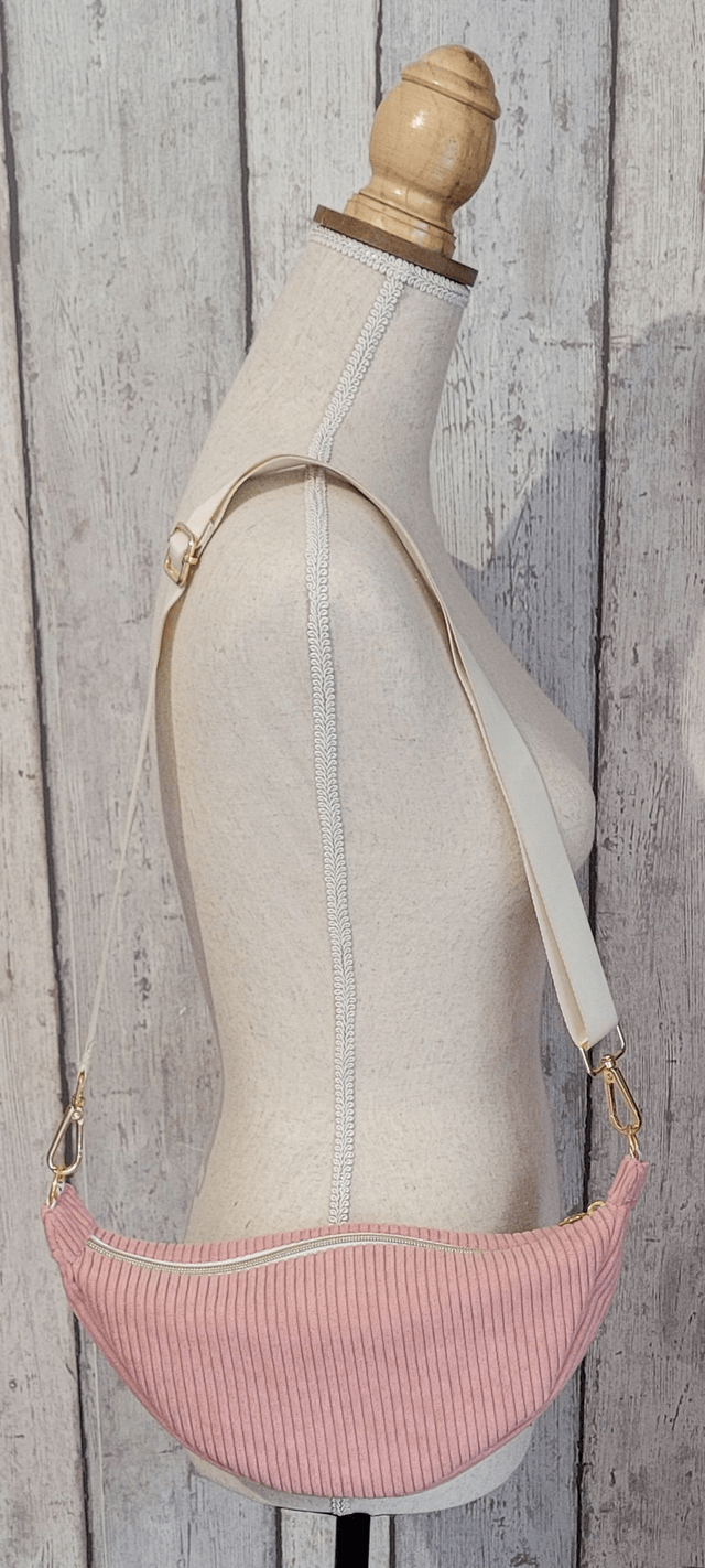 Sac demi-lune velours côtelé