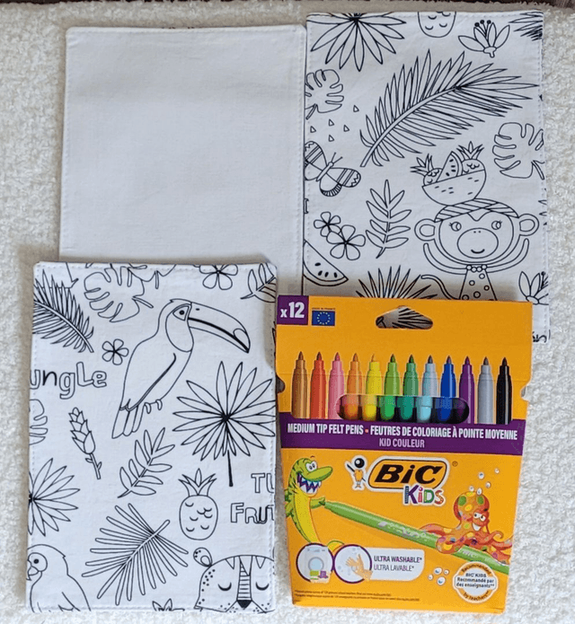 Pochette feuilles dessin lavables
