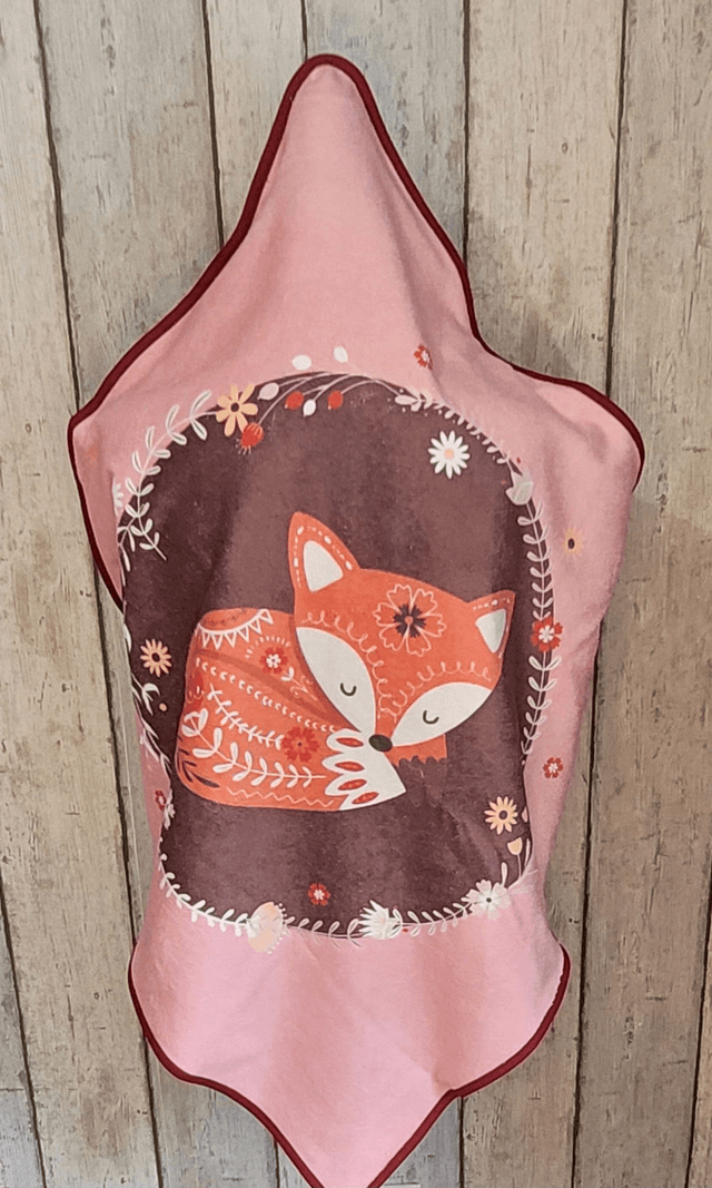 Cape de bain Renard rose