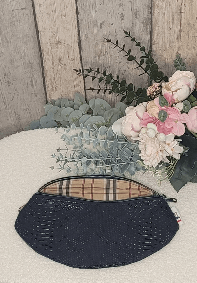 Sac banane simili cuir python noir