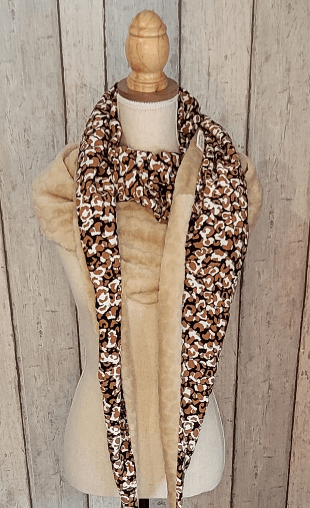 Echarpe / Chèche beige - léopard
