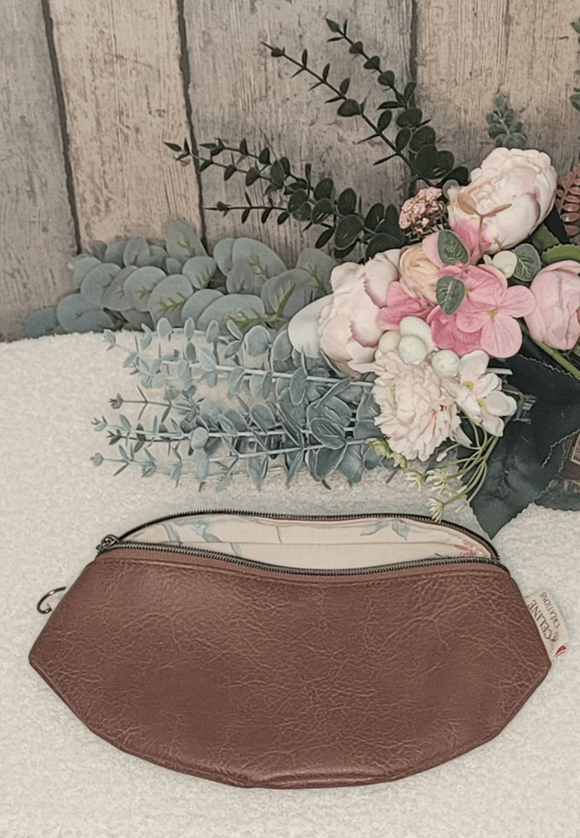 Sac banane simili cuir marron vieilli