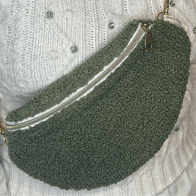 Sac banane bouclette kaki