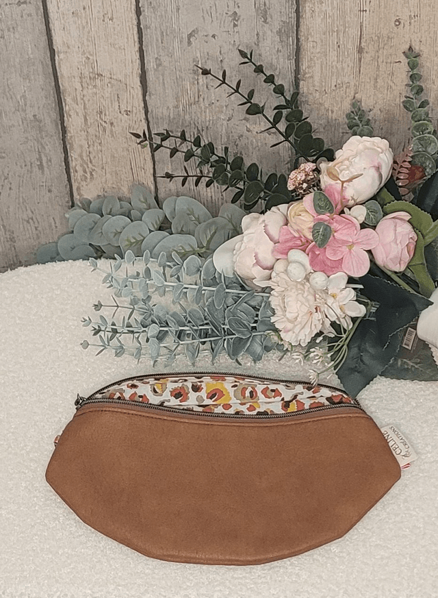 Sac banane simili cuir marron