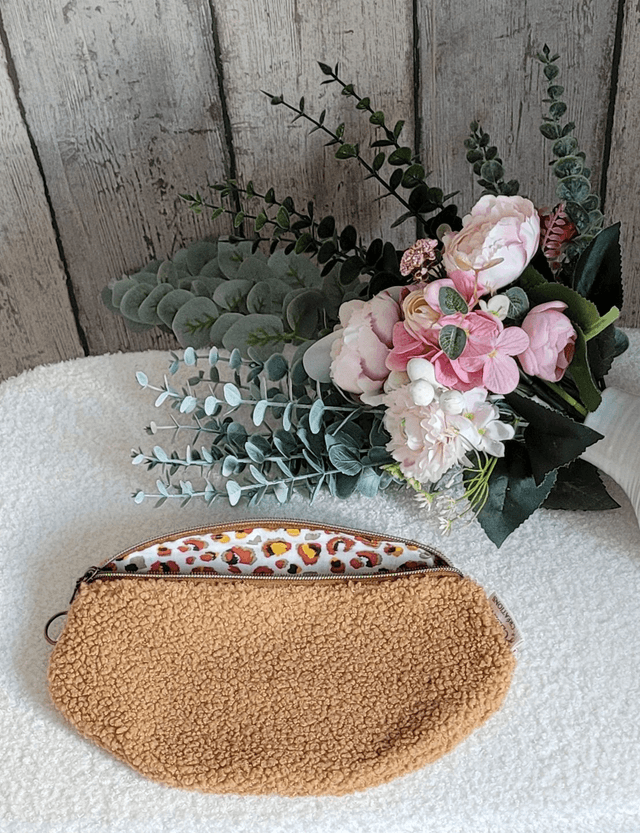 Sac banane bouclette camel