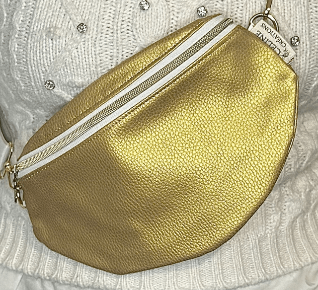 Sac banane simili cuir doré