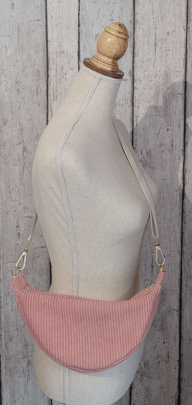 Sac demi-lune velours côtelé