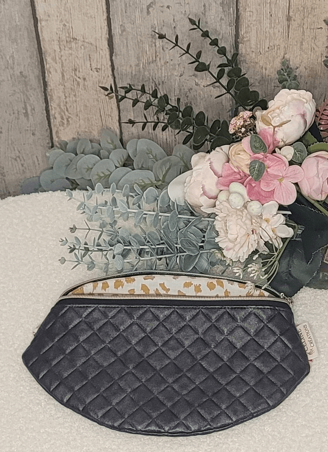 Sac banane simili cuir matelassé marron