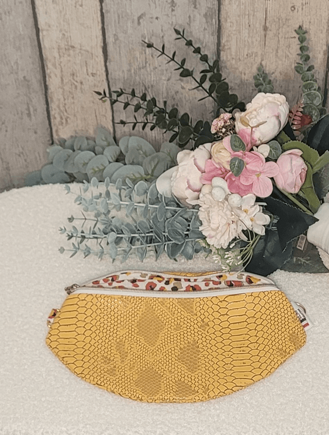 Sac banane simili cuir python jaune