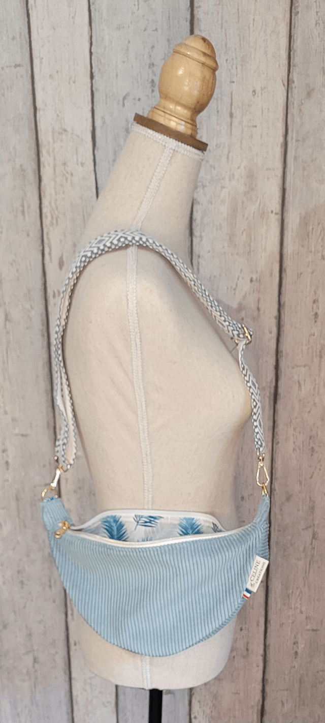 Sac demi-lune velours côtelé