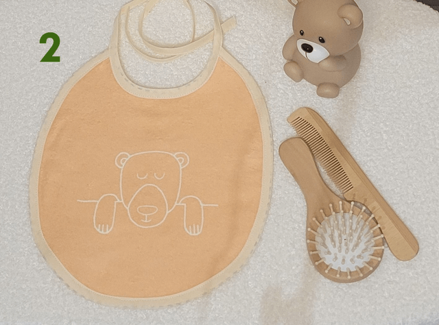 Bavoir liens Baby marron et ocre