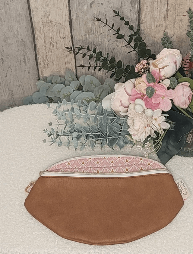 Sac banane simili cuir marron
