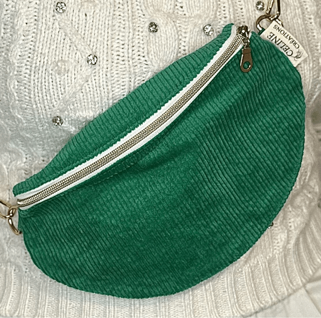Sac banane velours vert