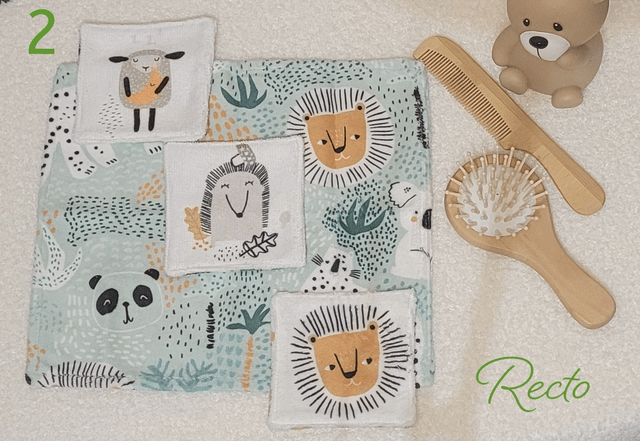 Lot 3 cotons + 1 petite serviette lavables 