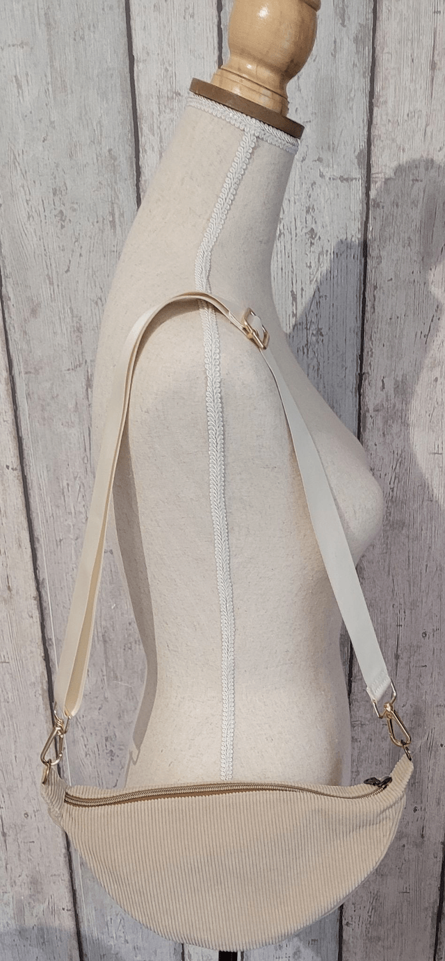 Sac demi-lune velours côtelé