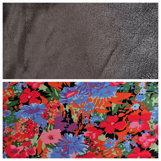Echarpe / Chèche gris ardoise - fleurs