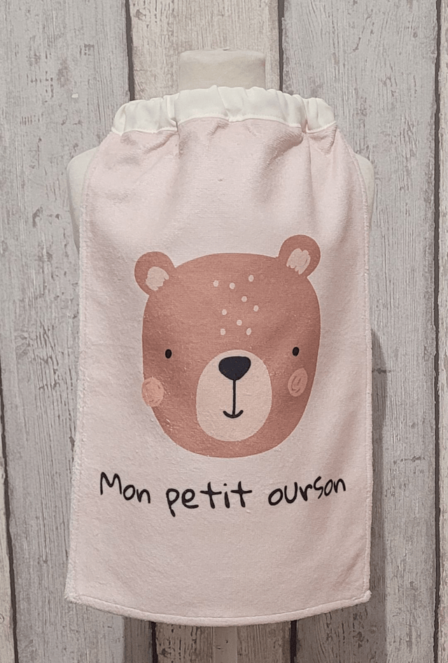 Bavoir - serviette de table tours de cou élastique - Petit ourson