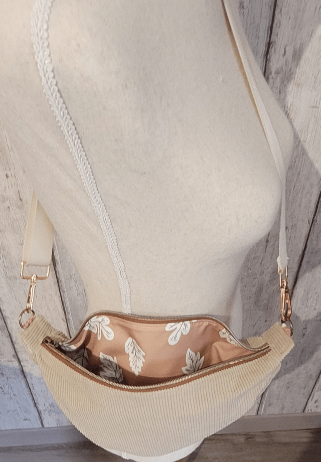 Sac demi-lune velours côtelé