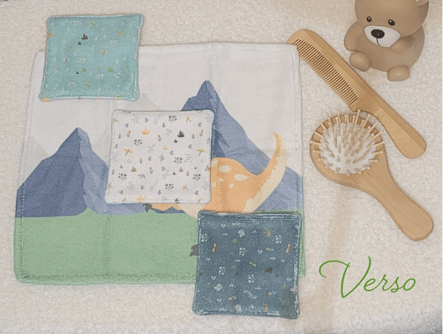 Lot 3 cotons + 1 petite serviette lavables 