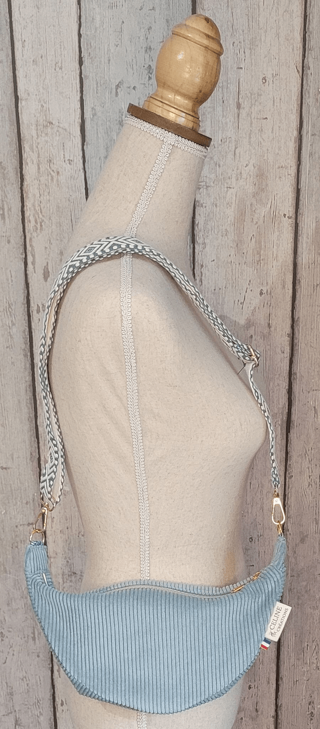 Sac demi-lune velours côtelé