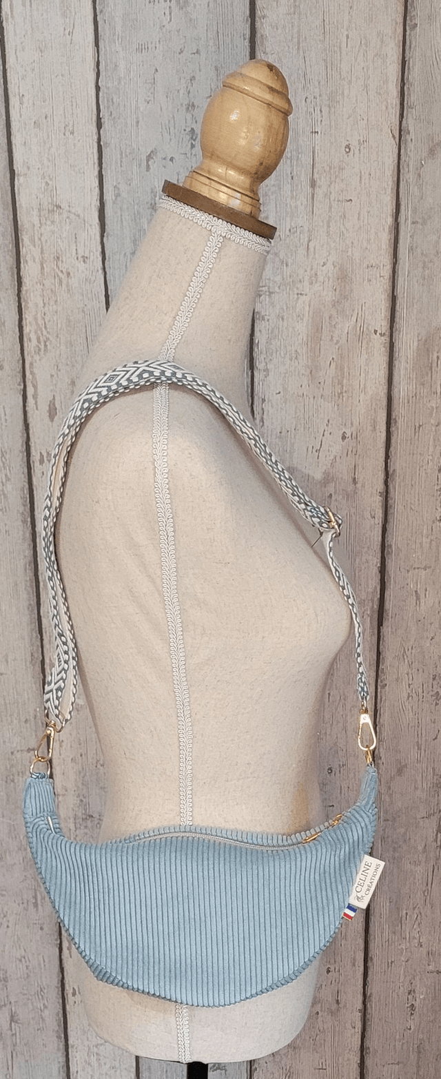 Sac demi-lune velours côtelé