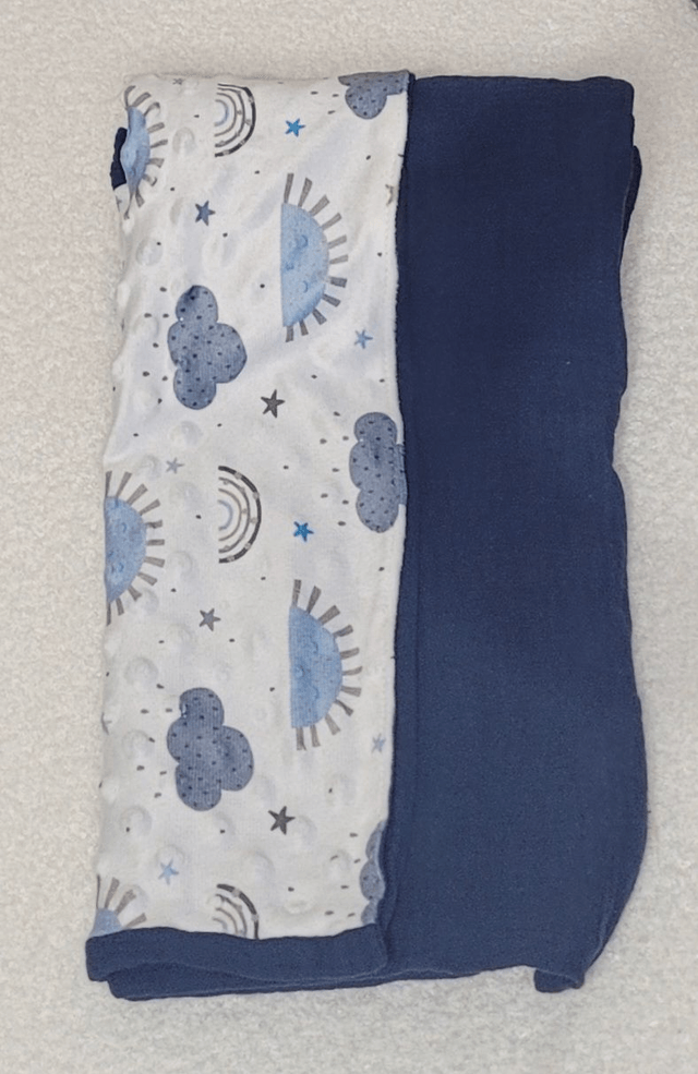 Couverture bébé ton bleu - gris