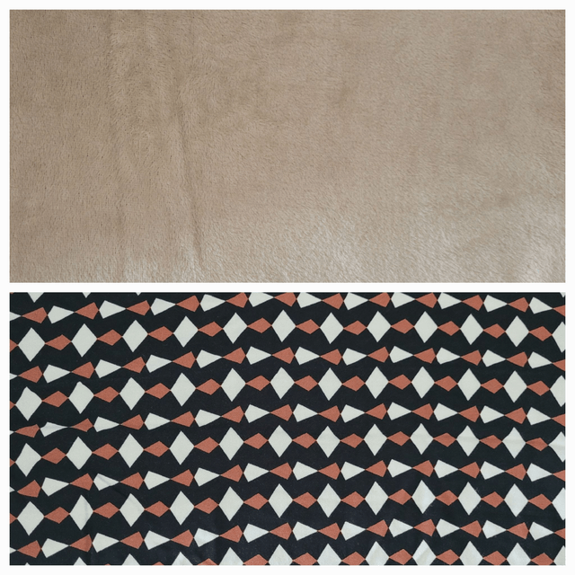 Echarpe / Chèche beige - motifs géométriques