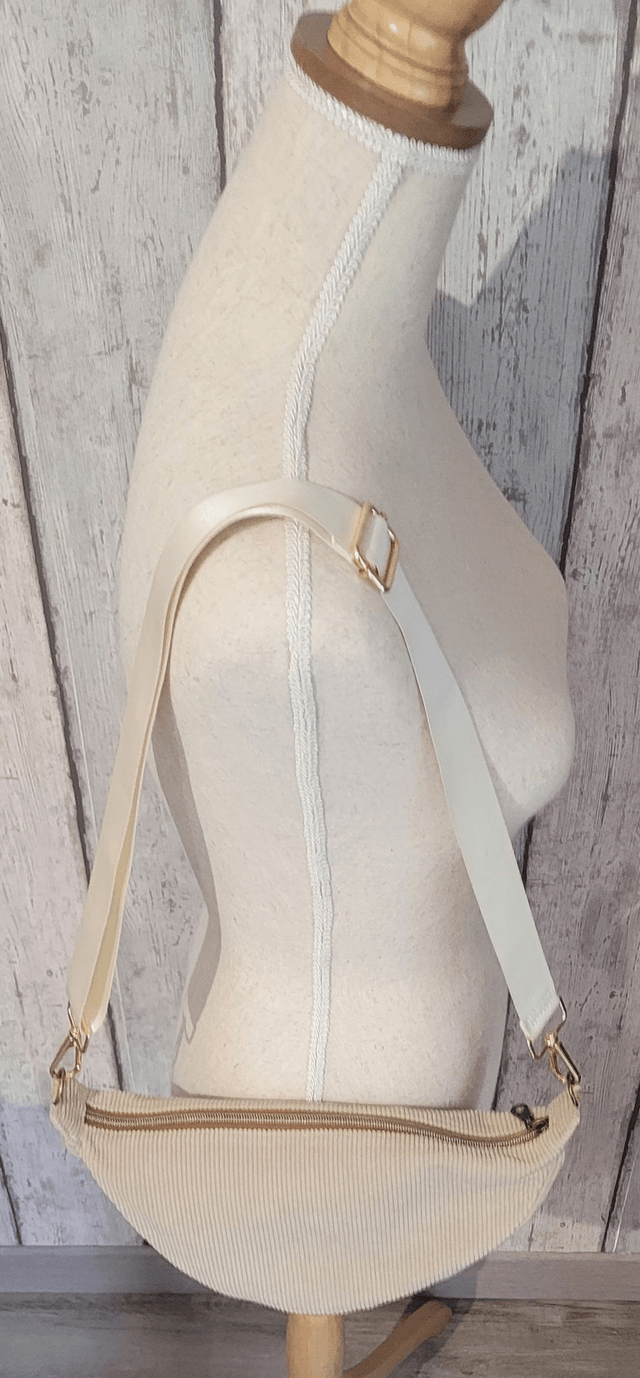 Sac demi-lune velours côtelé