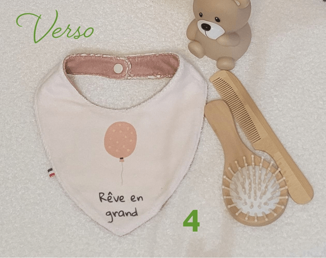 Bavoir bandana double face petit ourson