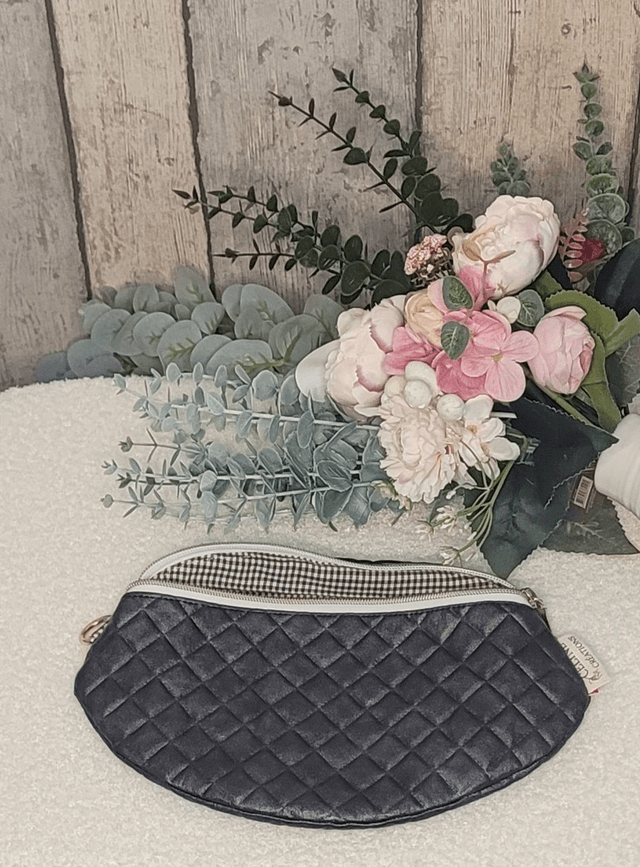 Sac banane simili cuir matelassé marron