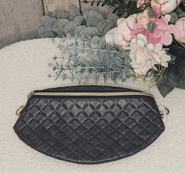 Sac banane simili cuir marron matelassé
