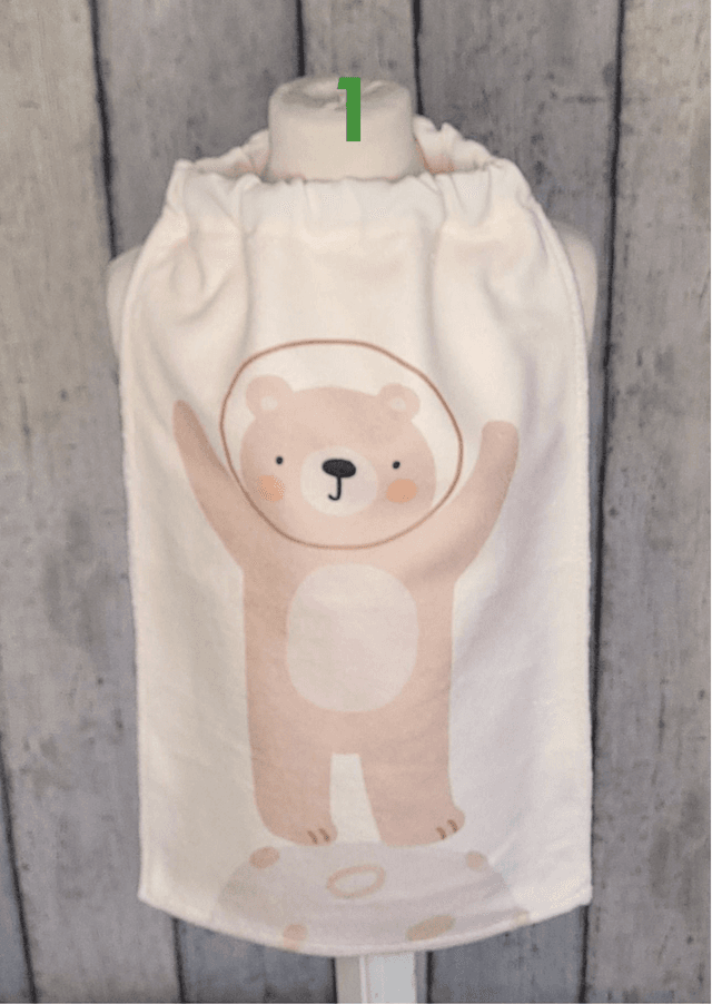 Bavoir - serviette de table tours de cou élastique - Petit ourson