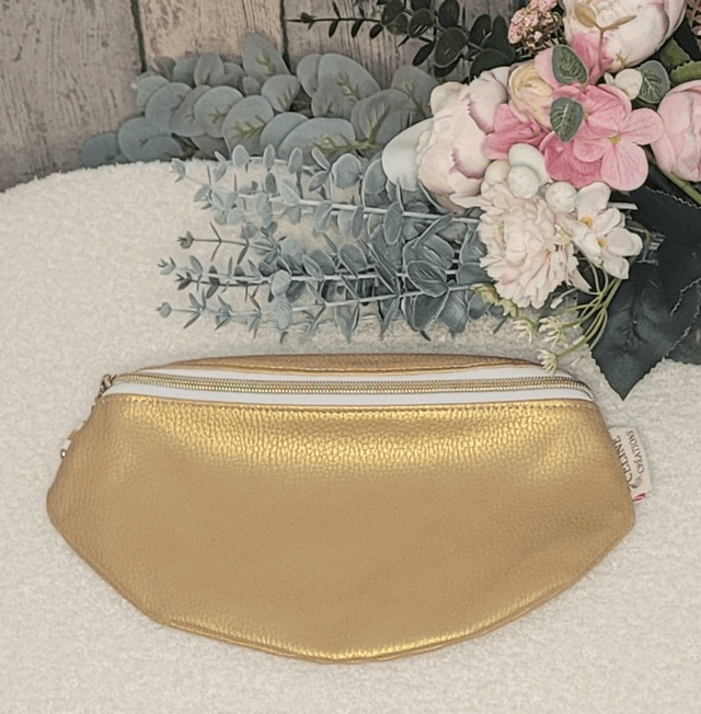Sac banane simili cuir doré