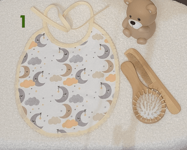 Bavoir liens Baby marron et ocre